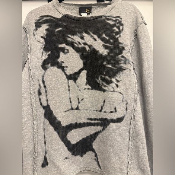 Just Cavalli Vintage 2005 Naked Woman Gray Sweatshirt Size XXL - Picture 2 of 5